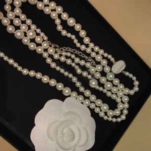 #85 Fashionable High-End Necklace Personalized Design Layered Pearl Necklace Versatile Long Pearl Necklace