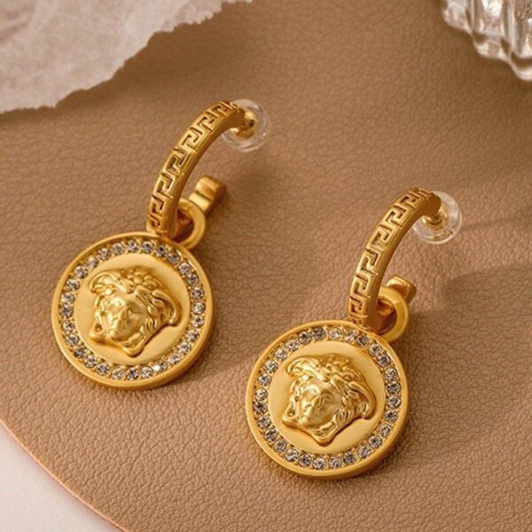 #2828 S925 Silver Needle European and American Retro Coin Earrings with High Grade, Light Luxury, Exquisite temperament Earrings for Women