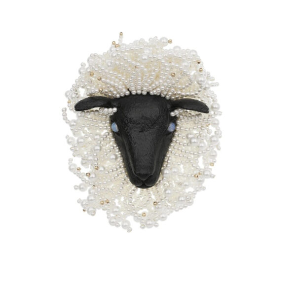 #90 Fashion High Sense Versatile Brooch Personality Designer Model Three-Dimensional Lamb Shape Large Brooch