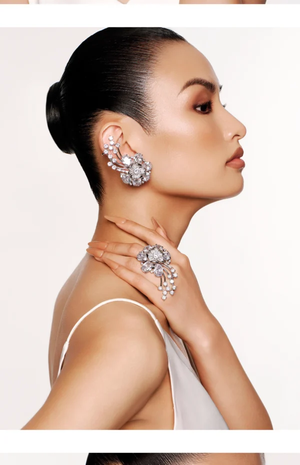#86 Fashionable High-Grade All-Match Earrings Personalized Designer Model Three-Dimensional Flower Shape Earrings - Image 3