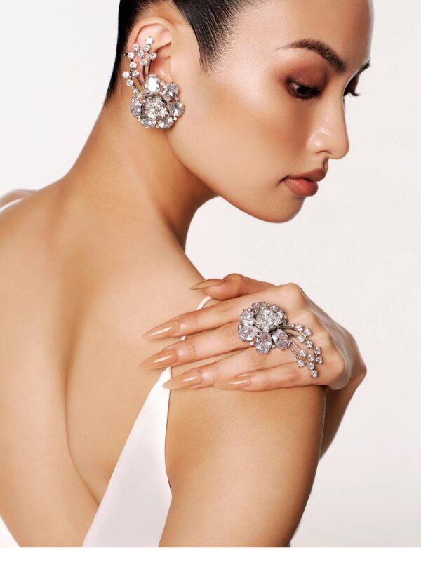 #86 Fashionable High-Grade All-Match Earrings Personalized Designer Model Three-Dimensional Flower Shape Earrings