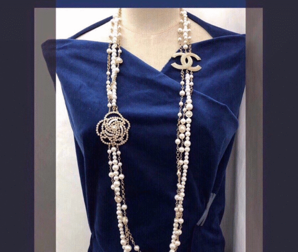 #96 Fashionable and high-end, versatile necklace, personalized designer style, long pearl multi-layered necklace, retro court style necklace - Image 2