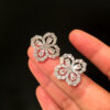 #2821 S925 Silver Needle Clover Earrings Super Shining Korean Style Simple Earrings for Women - Image 6