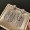 #64 S925 Silver needle temperament mysterious pattern personality ancient Egyptian wind pharaoh mummy earrings European and American heavy industry zircon earrings - Image 2