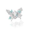 925 Silver gold plated ring #6102 High carbon diamond multi-wear blue butterfly ring Designer ring