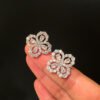 #2821 S925 Silver Needle Clover Earrings Super Shining Korean Style Simple Earrings for Women - Image 4