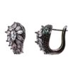 #69 S925 Silver needle European and American creative design two-color snake earrings, slightly set with gold-plated full diamond elastic snap snake stud earrings, personalized and trendy ear accessories - Image 3