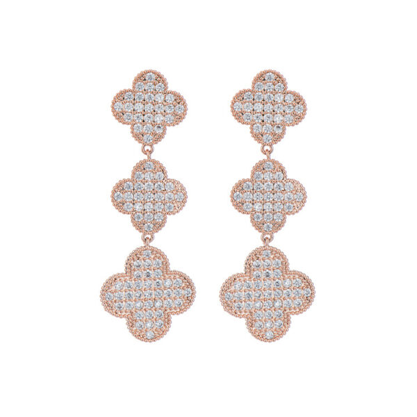 #80 The new zircon four-leaf flower earrings from Europe and America are set with personalized, high-end and fashionable stud earrings - Image 8