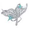 925 Silver gold plated ring #6102 High carbon diamond multi-wear blue butterfly ring Designer ring - Image 4