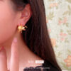 #1010 Fashionable irregular metal flower earrings French personality niche earrings for women - Image 4
