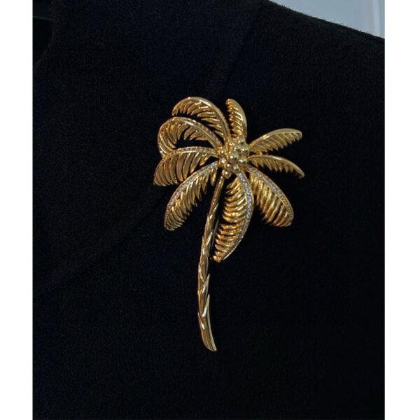 #1021 Vintage fashion high-grade sense golden coconut brooch small European and American exaggerated corsage exquisite luxury accessory pin - Image 4