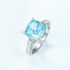 #61 S925 silver new personality bright high-carbon diamond ring female full inlaid with color treasure ring wear European and American luxury ring - Image 4