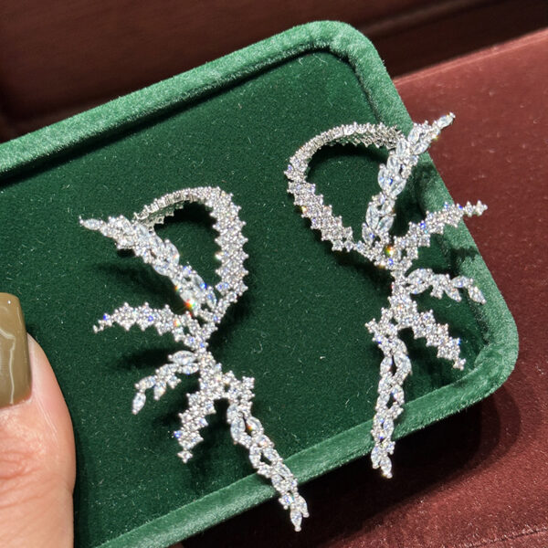 #78 New luxurious irregular firework stud earrings from Europe and America, Zircon heavy industry, versatile, high-end and elegant, exaggerated earrings