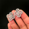 #2821 S925 Silver Needle Clover Earrings Super Shining Korean Style Simple Earrings for Women - Image 2