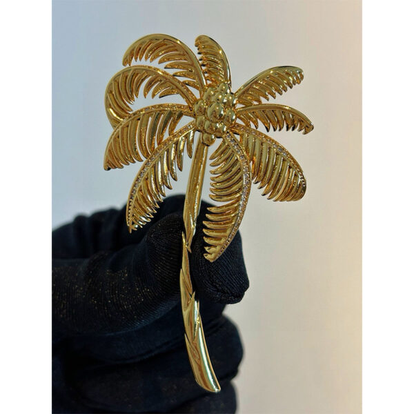 #1021 Vintage fashion high-grade sense golden coconut brooch small European and American exaggerated corsage exquisite luxury accessory pin - Image 5