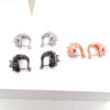 #69 S925 Silver needle European and American creative design two-color snake earrings, slightly set with gold-plated full diamond elastic snap snake stud earrings, personalized and trendy ear accessories - Image 5