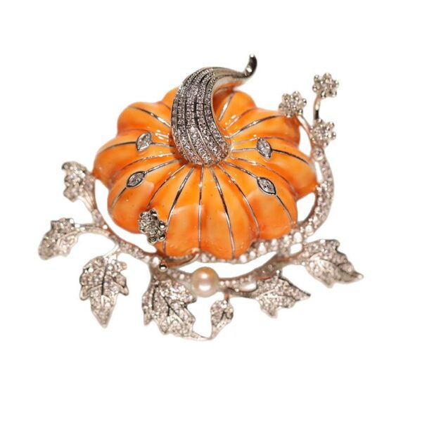 #93 Luxury design, niche creative hand drawn pumpkin brooch, brooch, clothing accessories, Halloween gifts, high-end fashion, versatile brooch - Image 5