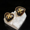 #71 European and American creative design earring earrings without ear piercings, a niche copper-plated real gold style, versatile, light luxury design, heart-shaped retro earring earrings
