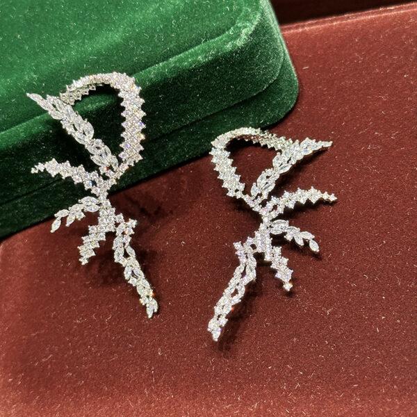 #78 New luxurious irregular firework stud earrings from Europe and America, Zircon heavy industry, versatile, high-end and elegant, exaggerated earrings - Image 6