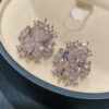 #76 New European and American creative design, simple and elegant, star-studded ear studs, popular silver needle, cold style, large gemstone star, high-end and personalized earrings - Image 6