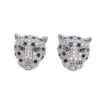 #81 Fashionable, individual and creative earrings, cute little leopard-shaped micro-inlaid zircon earrings, S925 silver needle leopard stud earrings, elegant and versatile designer earrings