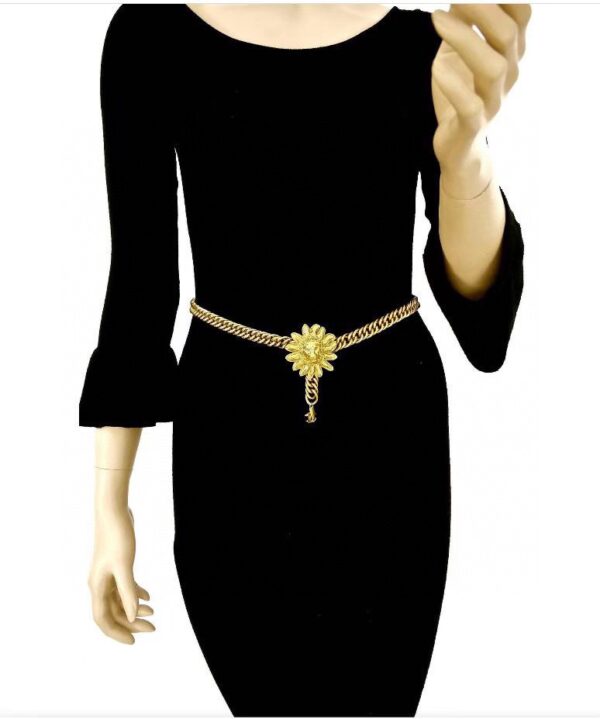 #99 Fashionable and high-end, versatile necklace, personalized designer style lion head retro court style necklace Waist chain and earrings - Image 17