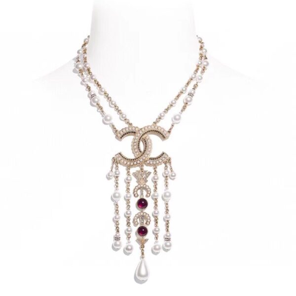 #133 Fashionable, simple and high-end necklace with unique design and retro glass pearl necklace - Image 2