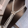 #136 Fashionable, simple and high-end long tassel necklace with unique design and retro glass pearl necklace - Image 4