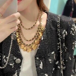 #120 Special-Interest Design High-Grade Exquisite Vintage Necklace High-End Elegant Suit Skirt Necklace French Style All-Matching Elegant Palace Style Light Luxury Waist Chain Necklace