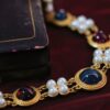 #143 Fashionable High-end Necklace with Unique design, retro court style, classic pearl and glass necklace - Image 6