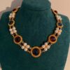#143 Fashionable High-end Necklace with Unique design, retro court style, classic pearl and glass necklace - Image 8