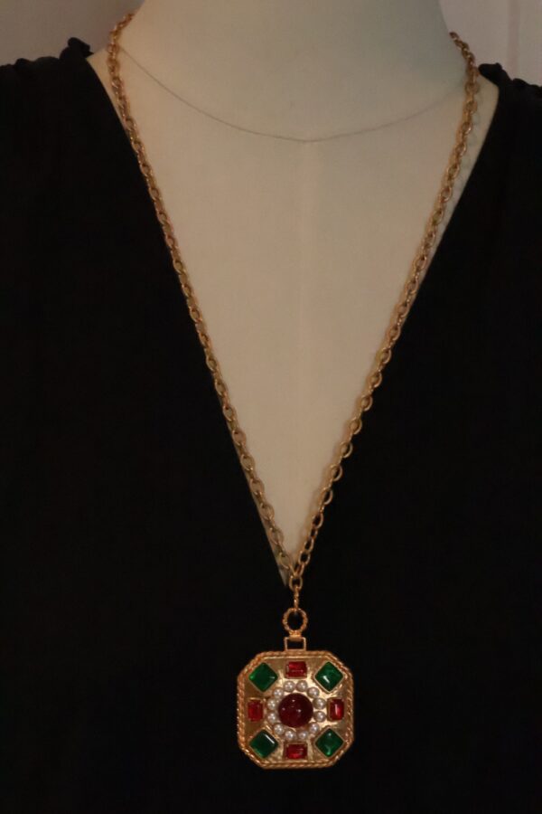 #306 Fashionable and high-end Retro Necklace, glass Pearl Necklace - Image 2