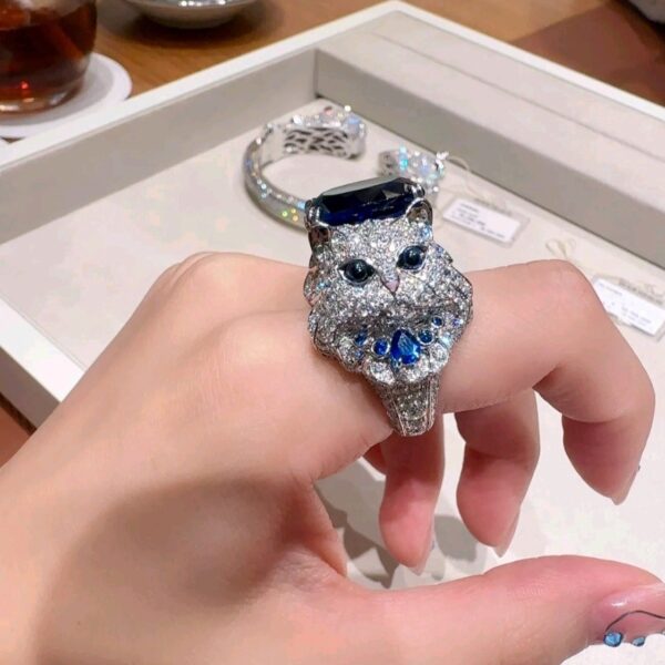 #188 Fashionable, high-end and elegant little cat-shaped ring - Image 5