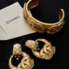 Vintage gold CC earrings, bracelet set