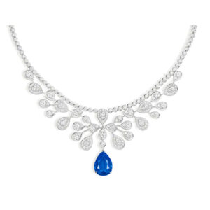 #248 Stylish and High-end 925 silver niche design blue girls' Necklace