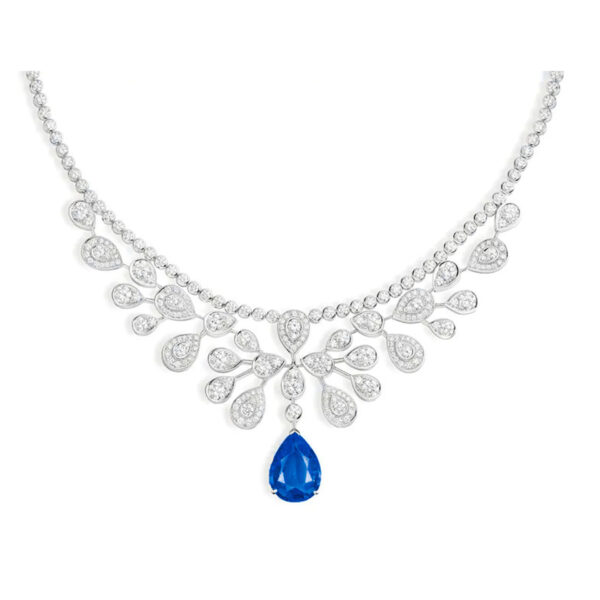 #248 Stylish and High-end 925 silver niche design blue girls' Necklace
