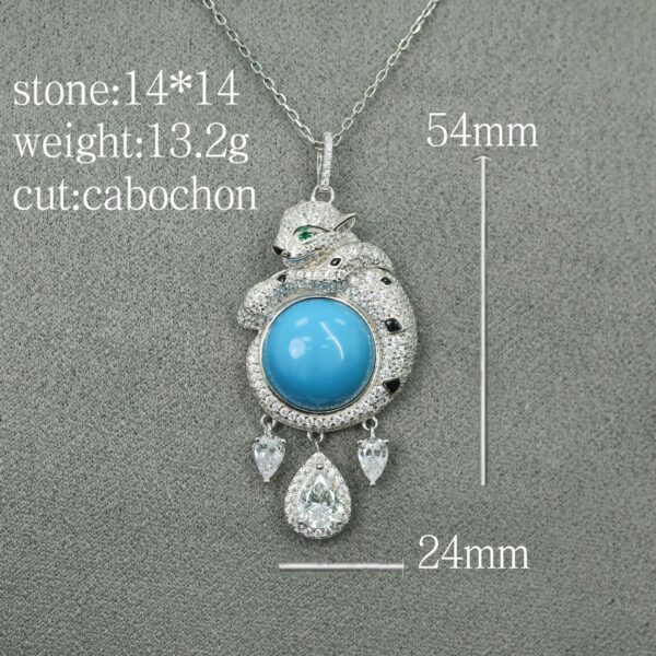 #240 Fashionable and high-end 925 silver niche blue Pine versatile Girls' necklace - Image 3
