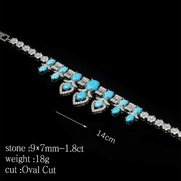 #241 Fashionable and high-end 925 silver, niche blue pine, unique geometric, versatile girls' bracelet and necklace - Image 7