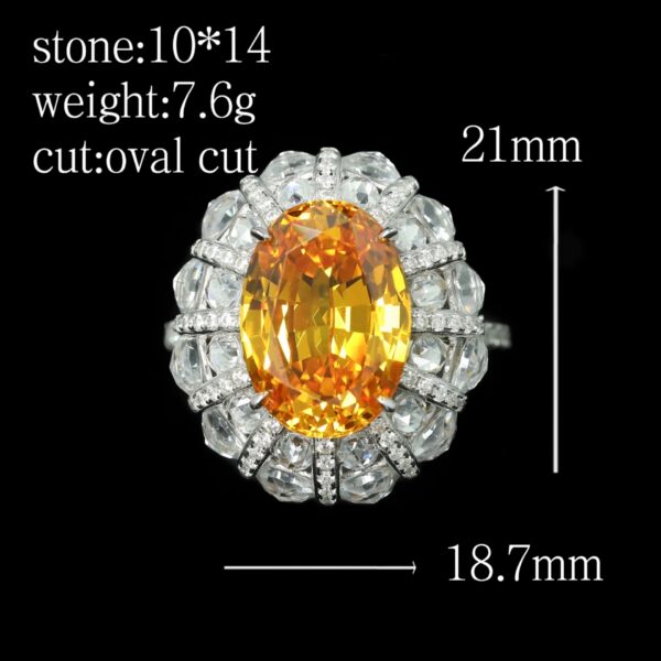 #255 Fashionable and high-end 925 silver niche design oval girls' ring - Image 6