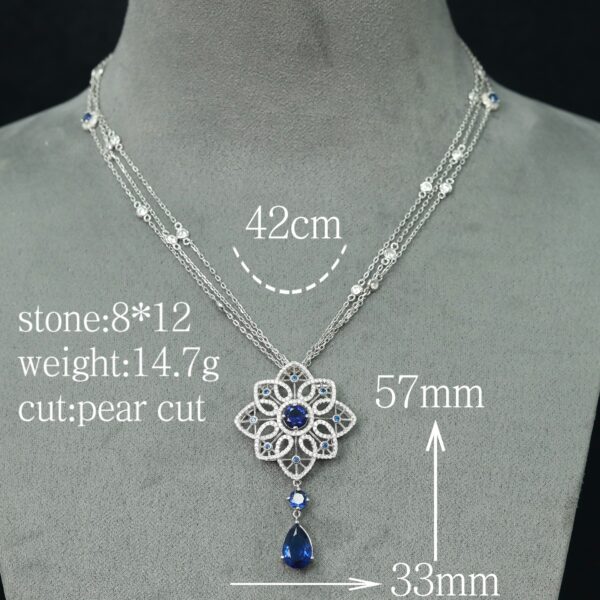 #257 Fashionable and High-end 925 silver niche design Lace lace style Girls' necklace - Image 3