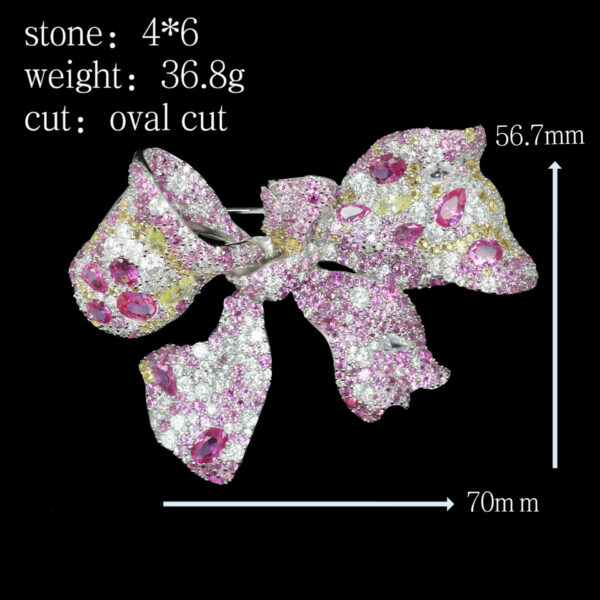 #258 Fashionable and High-end 925 silver Niche Design Bow Tie Style women's brooch - Image 3