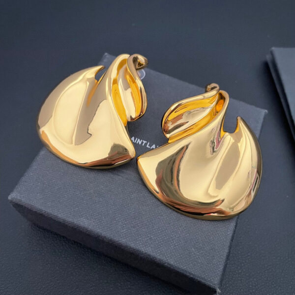 #303 Retro Heavy Industry New Niche High-end irregular ear Clip earrings - Image 7