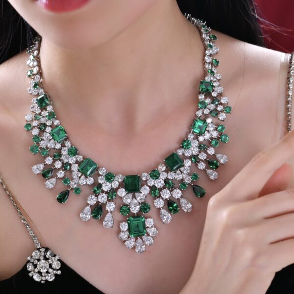 #304 925silver symmetrical sunflower Geometric 8.5ct high-carbon diamond Necklace - Image 8