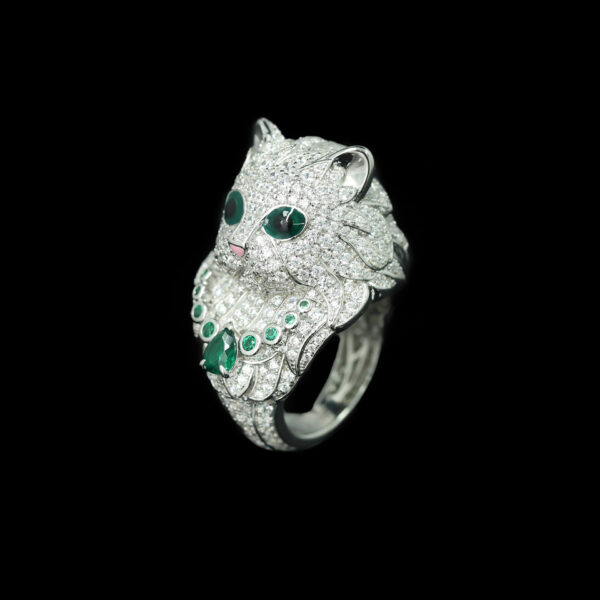 #189 Fashionable, high-end and elegant green cat-shaped ring - Image 11
