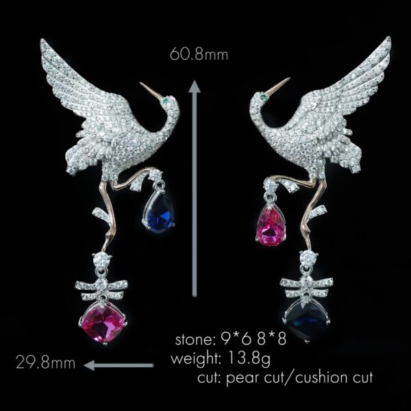 #192 Fashionable, high-end and elegant Crane Lady Earrings - Image 7