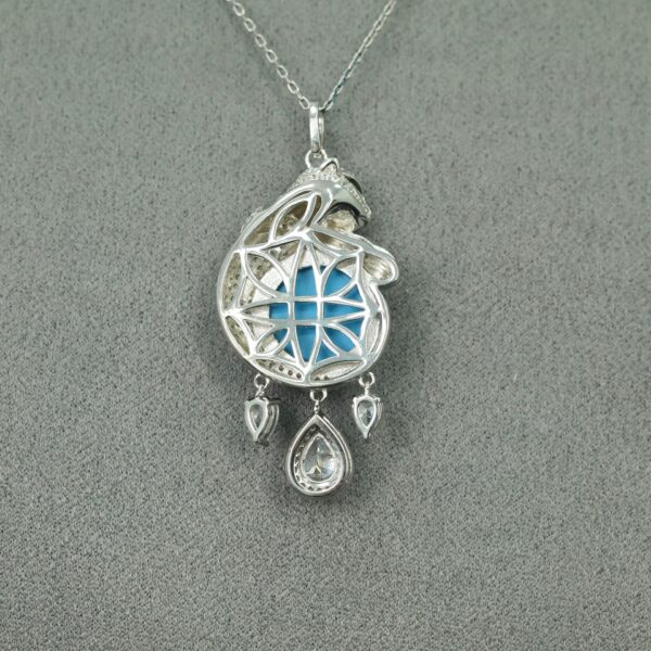 #240 Fashionable and high-end 925 silver niche blue Pine versatile Girls' necklace - Image 4