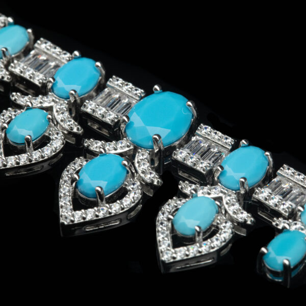 #241 Fashionable and high-end 925 silver, niche blue pine, unique geometric, versatile girls' bracelet and necklace - Image 8