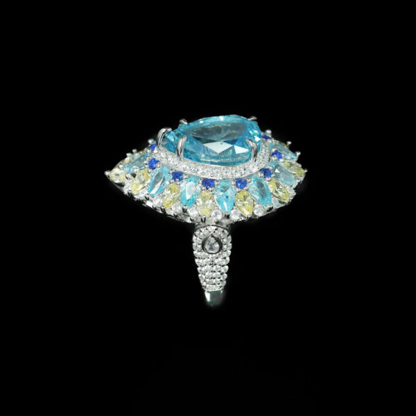 #244 Fashionable and High-end 925 silver Niche design snowflake-shaped girls' ring - Image 6