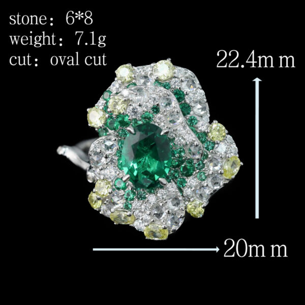 #256 Fashionable and high-end 925 silver niche design flower-shaped girls' ring - Image 5