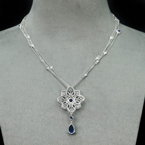 #257 Fashionable and High-end 925 silver niche design Lace lace style Girls' necklace - Image 4